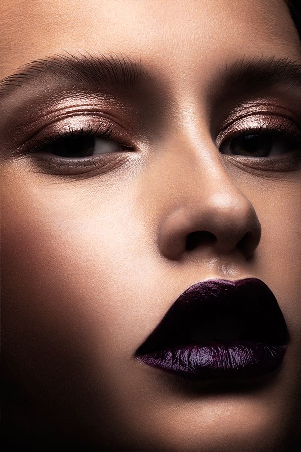 A dark lipstick