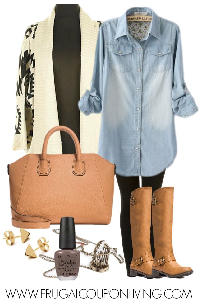 Aztec Sweater Outfit with a Jean Shirt