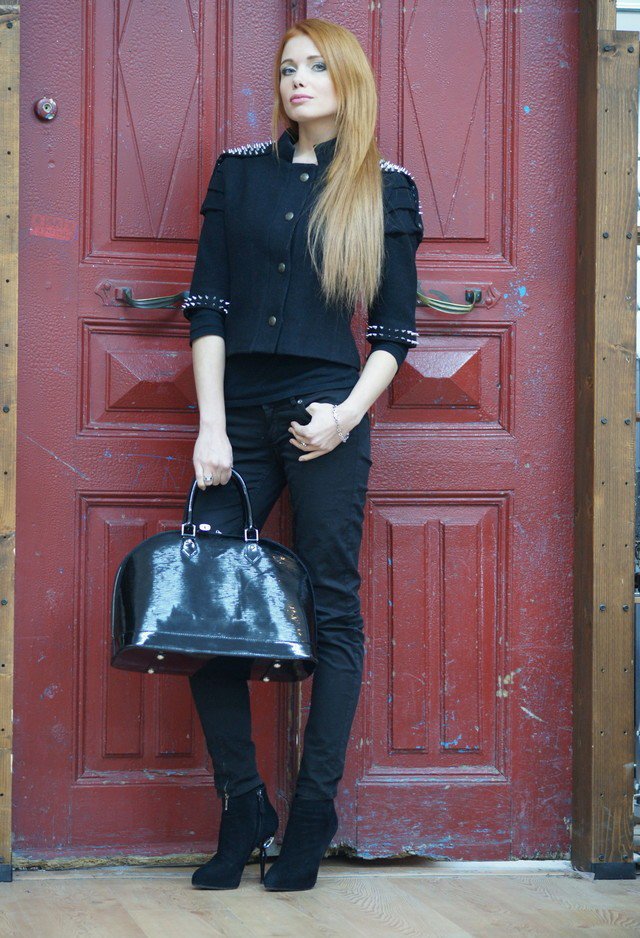 Black Studded Jacket Outfit