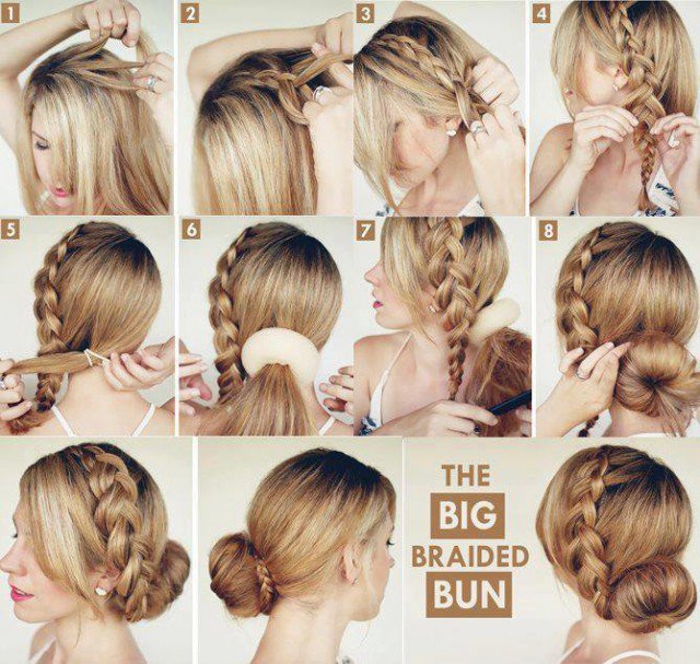 Braided Hairstyle with Low Bun Hairstyle