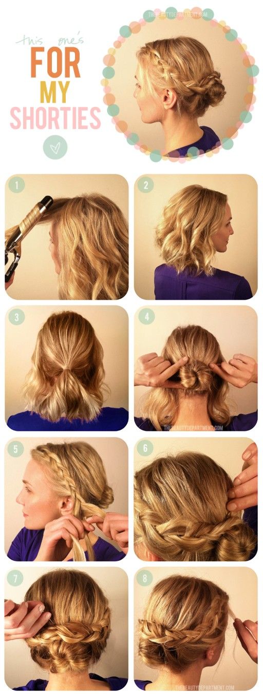 Chic Braided Updo Hairstyle for Short Hair