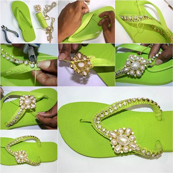 Chic DIY Pearl Slippers