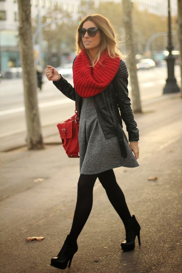 Chic Street Style Winter Outfit Idea with Dress