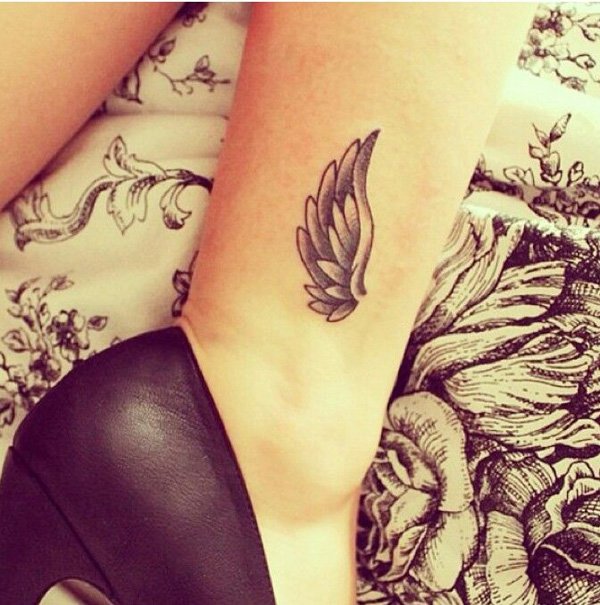 Chic Wing Tattoo on the Ankle