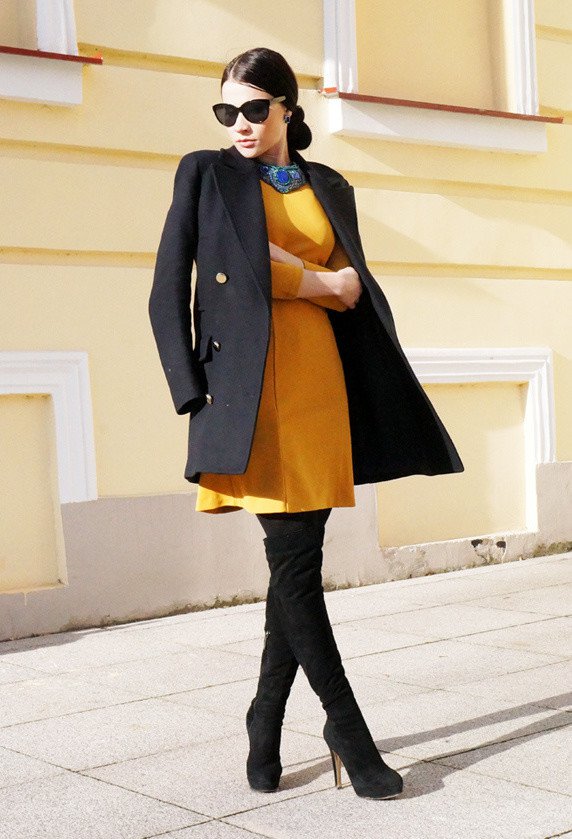 Chic Winter Dress Outfit Idea