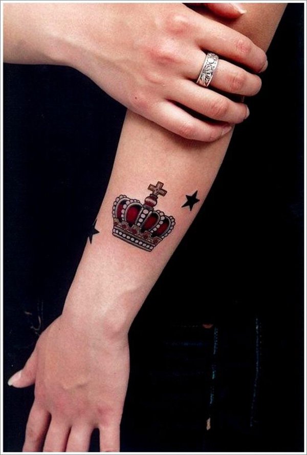 Crown Star Tattoo for Women
