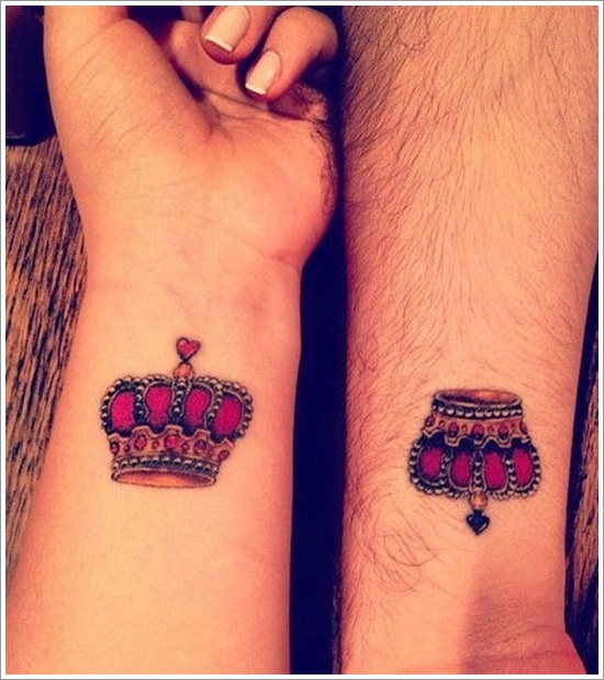 Cute Crown Tattoos for Lovers