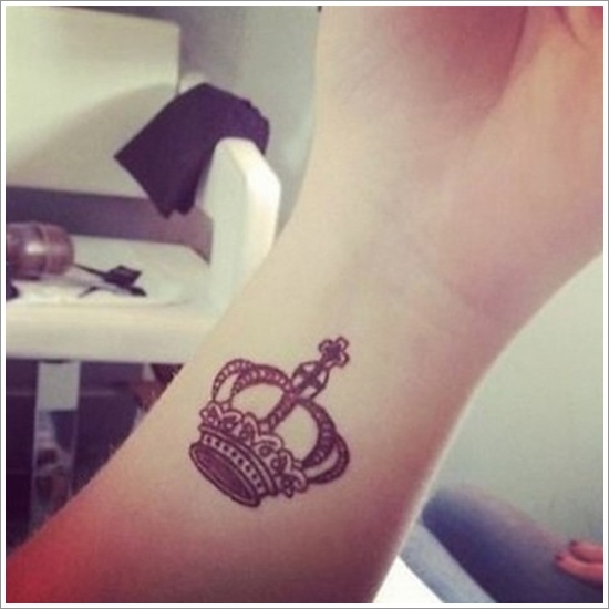 Cute Small Crown Tattoo Design for Girls