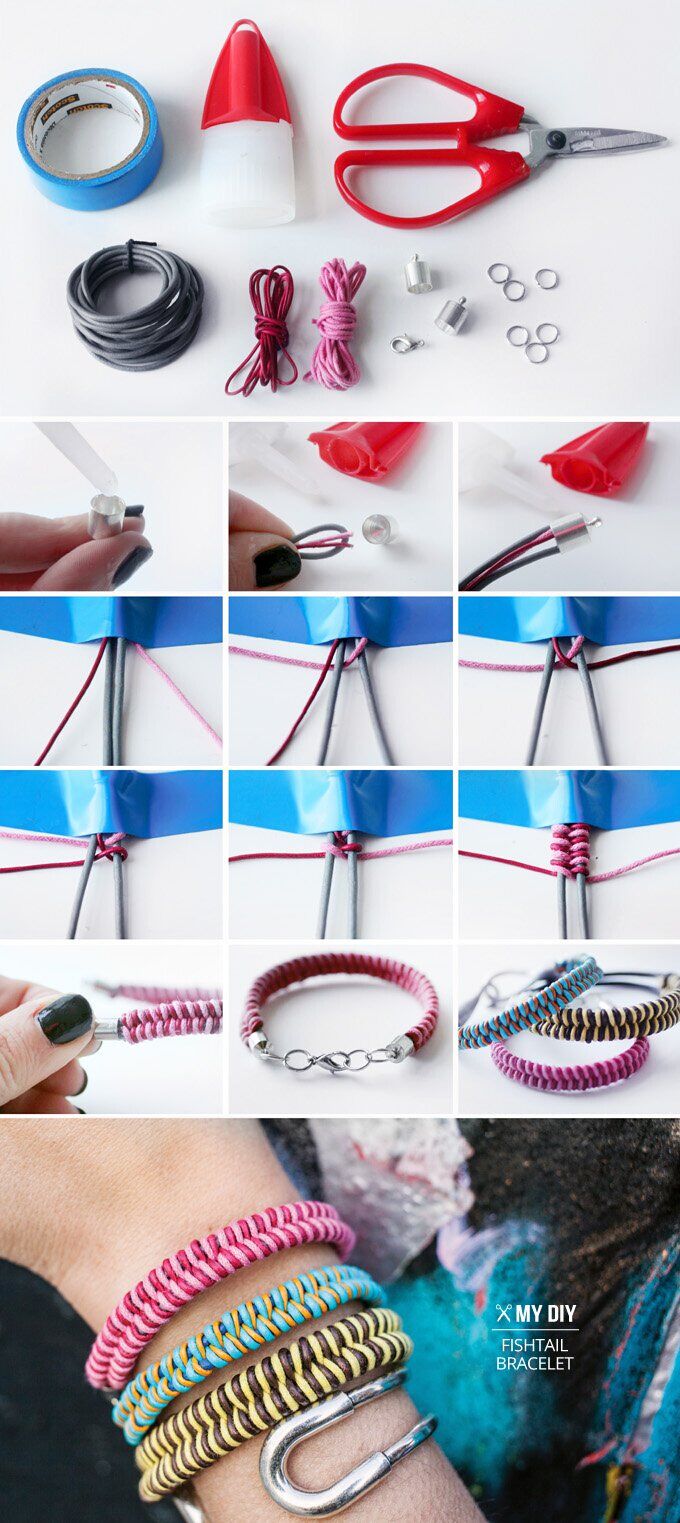 DIY Fishtail Braid Bracelet Jewelry
