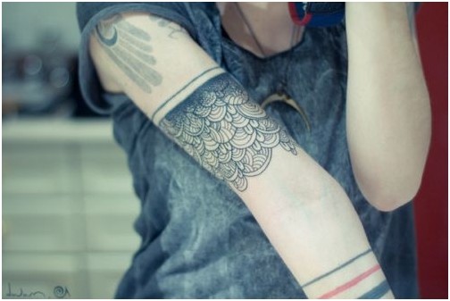 Edgy-chic Arm Tattoo for Women