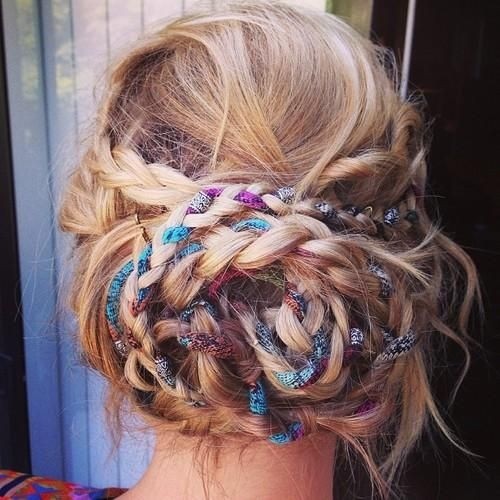 Fancy Hairstyles: Boho Braided Updo for Long Hair