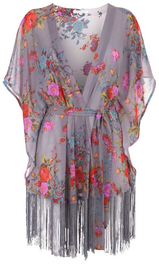 Fringe kimono