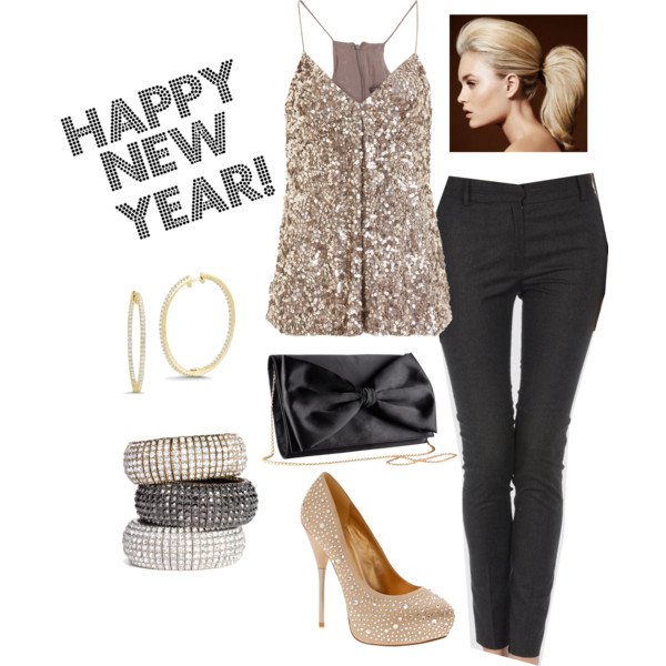 Glitter Outfit Idea for New Year Party