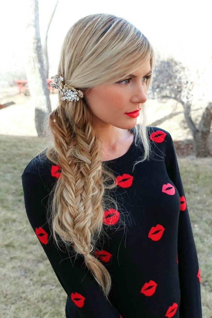Messy Braid with a Statement Jeweled Hair Accessory