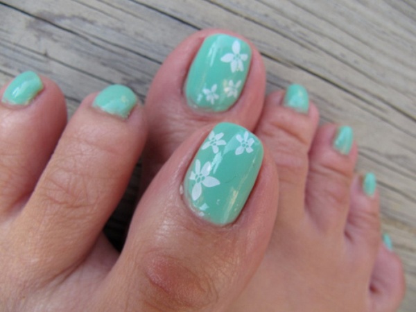 Mint green with a design