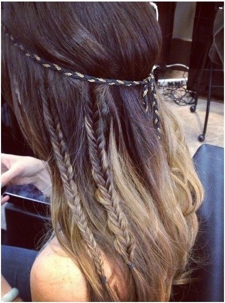 Ombre Hairstyles for Long Hair: Braids Ideas