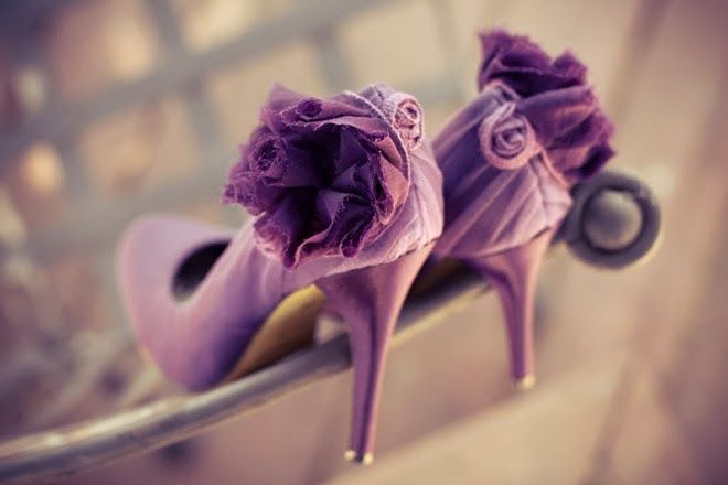Orchid bridal shoes