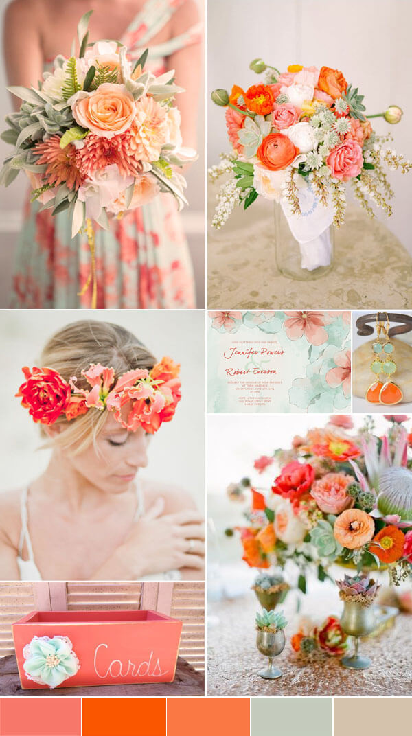 color pallete for weddings 2016