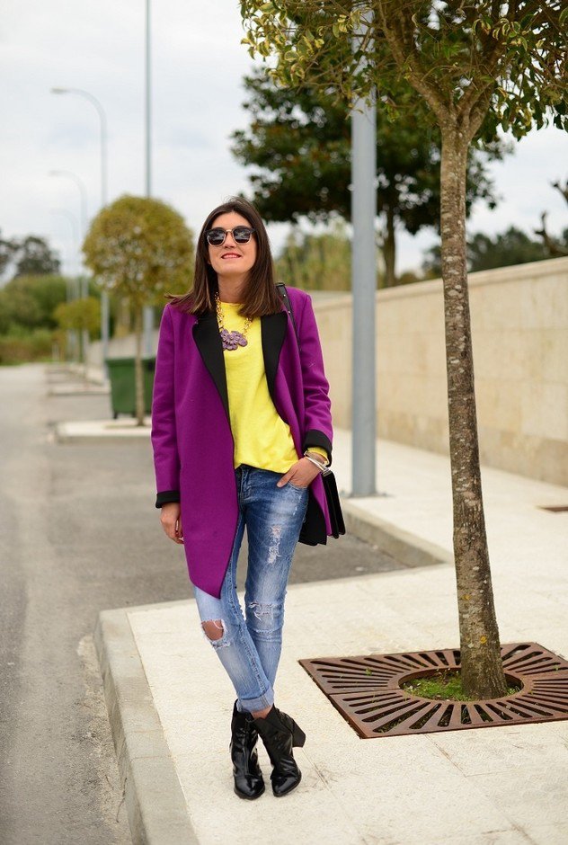 Purple Winter Coat Outfit Idea for 2015