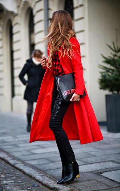 Red Winter Coat Outfit Idea for 2015