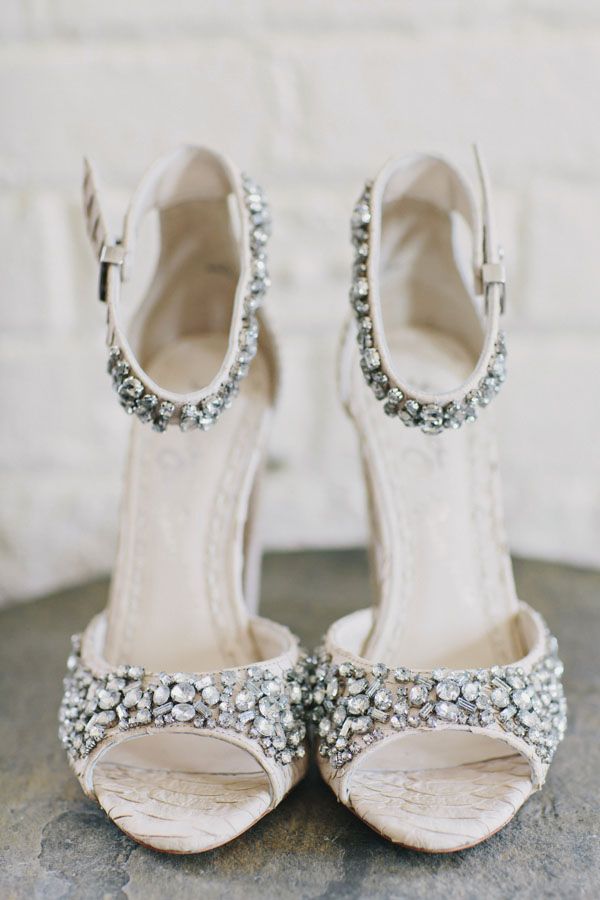 Silver bridal shoes