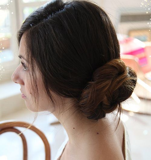 Simple Side Chignon for Mid-Length Hair