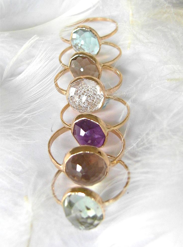 Stackable gemstone rings