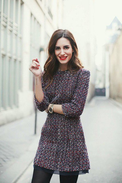 Stylish Tweed Dress Outfit for 2015