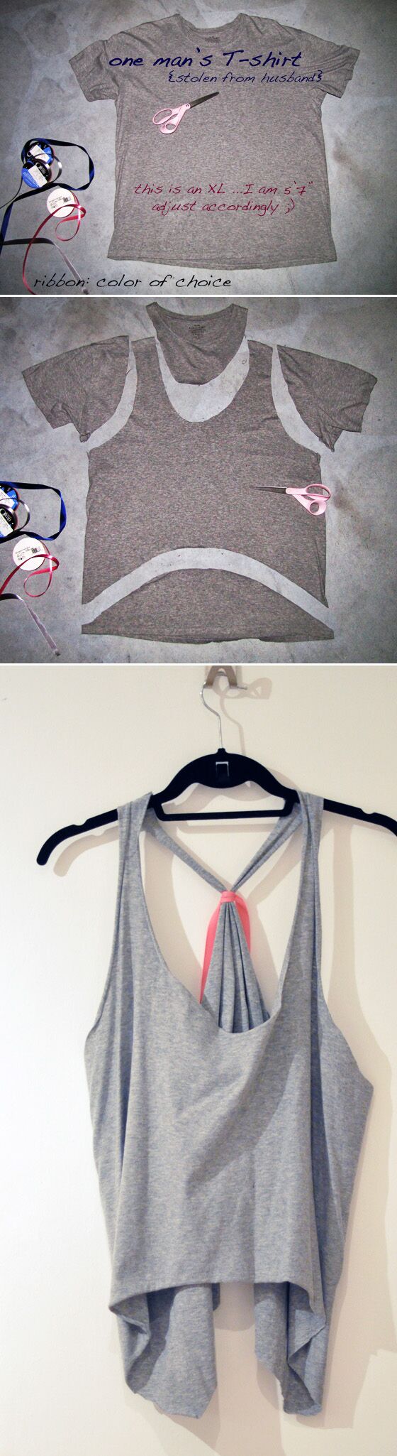 Tie-Back Tank Top - Diy clothes refashion for women