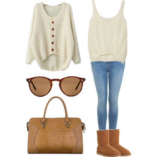 White Knitwear Outfit with Jeans