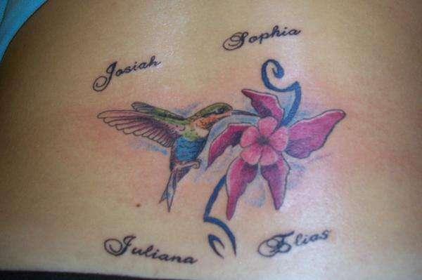 Busy hummingbird tattoo