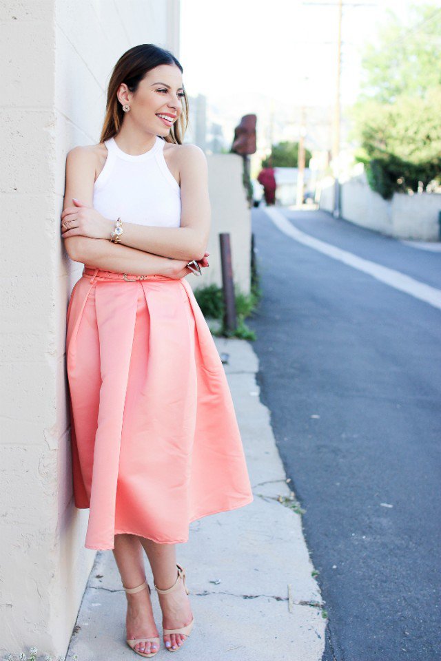 Beautiful Full Skirt with White Top