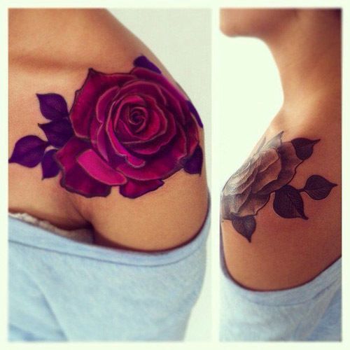 stylish flower tattoo - rose tattoo on the arms 