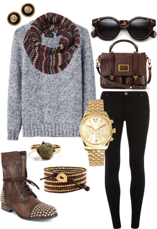 Simple Grey and Black Outfit for Winter